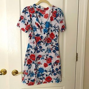 Mini floral dress with slits